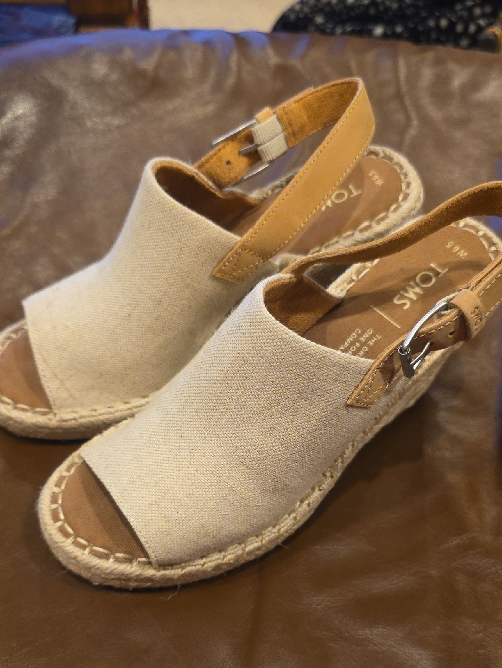 TOMS Womens Monica Slingback Wedge Sandal Sz 6.5